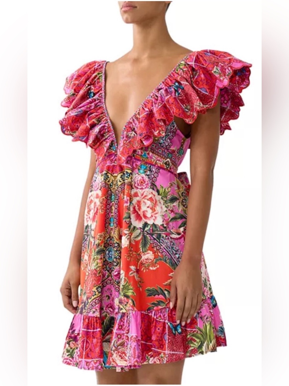 Camilla Heirloom Empire Frill-Neck Mini Dress - Picture 9 of 11
